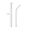 BRIIEC 4pcs Reusable Silver Stainless Steel Straws with Carry Case,