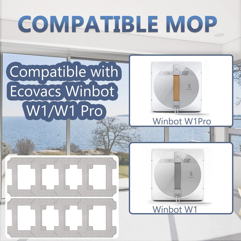 Pack of 8 Replacement Wipes for Ecovacs Winbot W1 Pro