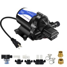 110V RV Fresh Water Transfer Pump for garden Hose Pool Draining Irrigation Diaphragm Pump 4.0GPM 45PSI Water Pressure Booster Pump On Demand Diaphragm Washdown Pump