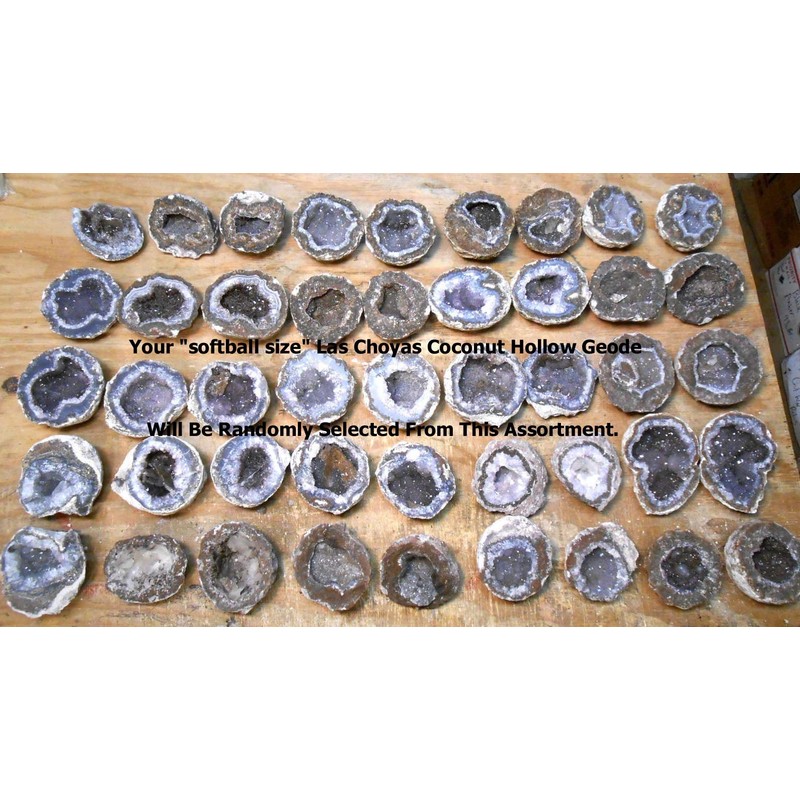 Genuine Huge Softball Sized Crystal Filled Los Choyas Geode Half