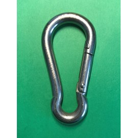 Gancho de resorte de acero inoxidable 316 de EE. UU. sin ojo, mosquetón de 3/8 pulgadas (10 mm) de grado marino