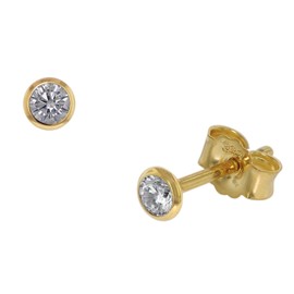 trendor Cubic Zirconia Gold Studs 3,5 mm 86304