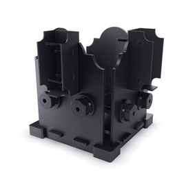 Ozco 56672 Laredo Sunset 6x6 Post Base Twin Rail Saddle, Black Galvanized Steel (1 per Pack)