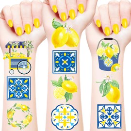 Capri Lemon Temporary Tattoos Stickers, Capri Lemon Birthday Party Favors Decorations Supplies Gifts for Kids Teens Adults Boys Girls Classroom Rewards