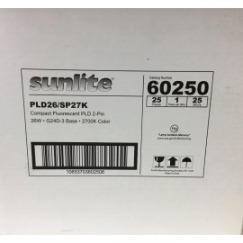Sunlite 25 Pack Sunlite 26 Watt PLD 2-Pin Double Twin Tube, G24D-3 Base, Warm White