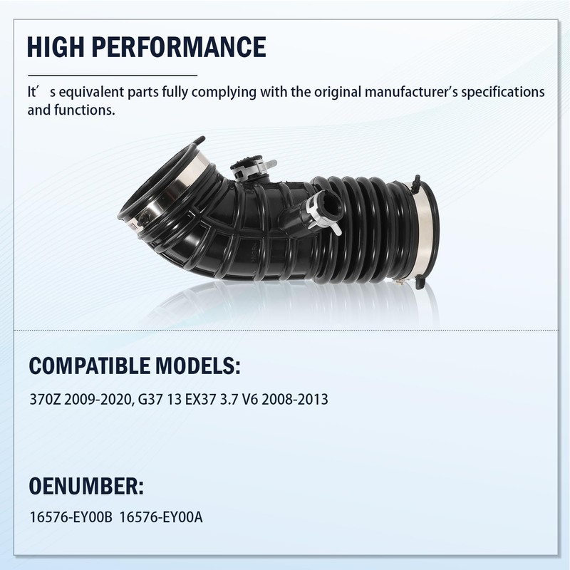 Werruibon 2PCS Air Intake Pipe Hose For 370Z 2009-2020 G37