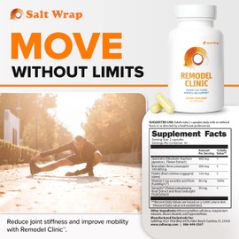 SaltWrap Remodel Clinic - Joint Remodeling Supplement for Senescent Cell Removal and Scar Tissue - Improve Mobility, Reduce Connective Tissue Stiffness - Fisetin, Quercetin, Bromelain - 60 Capsules