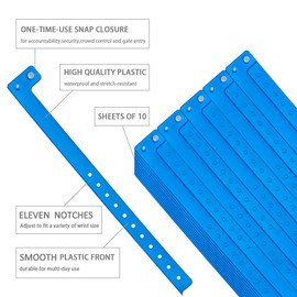 Ouchan Plastic Wristbands Neon Blue - 500 Pack Wristbands for Events Club Music Meeting Party