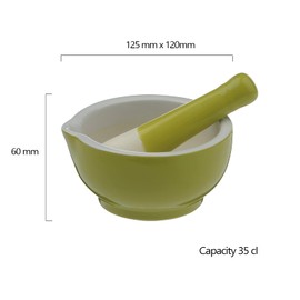 SCOOP! BIA Mortar & Pestle Lemon Grass, Green, 12.5 x 12 x 6 cm