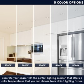 LUXRITE 2 Inch Square Trimless LED Recessed Light, 5CCT Selectable 2700K-5000K, Interlocking Module, 15W, 1000LM, High Output, Dimmable Ceiling Spotlight, Wet Rated, IC Rated, ETL Listed