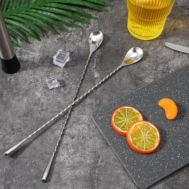 18 Pcs 12 Inch Bar Spoon Cocktail Spoon Stainless Steel