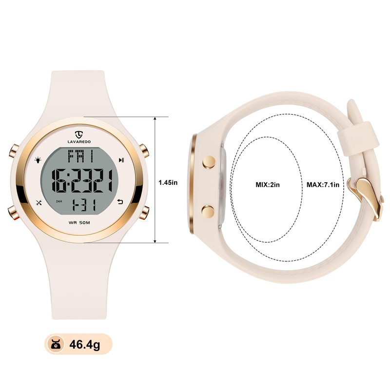 Watches for Women 5ATM Waterproof Digital Womens Watch Outdoor Sport