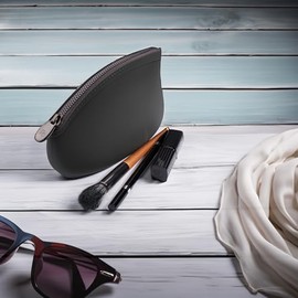Bolsa de cosméticos de Pudinbag | Pequeña bolsa de maquillaje para mujer | Bolsa de maquillaje para cosméticos para bolso | Silicona impermeable vegan
