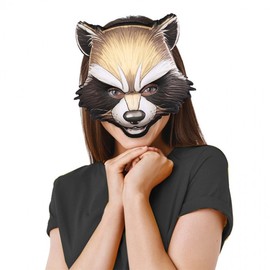 Zombie Party Carnival Fun Half-Face Raccoon Mask Halloween Toy Party Decoration Prop - Cute, Free Size Hduk19026 10ea