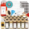 Aliggbent Spice Jars with Lable, 48 Pcs 4 oz Glass
