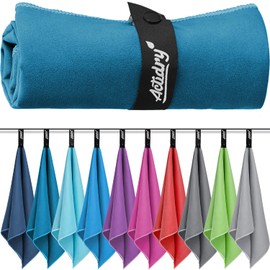 Actidry Microfiber towel - XL/L/M - 10 colors - light, quick-drying, highly absorbent - gym, sport, fitness, hiking, camping, yoga, hair, kids towels, medium - M 70 x 140 cm - petrol-blue