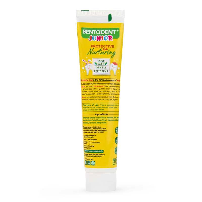 Bentodent Fluoride Free Kids Toothpaste - Natural Calcium Bentonite Clay