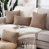 MADIZZ Faux Wool Camel Throw Pillow Covers 20x20 Inch Set