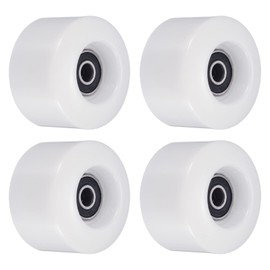 PATIKIL 4 pieces 55 mm longboard wheels with bearings ABEC-9 skateboard wheel road wheels for skateboards cruiser wheels replacement 80A white