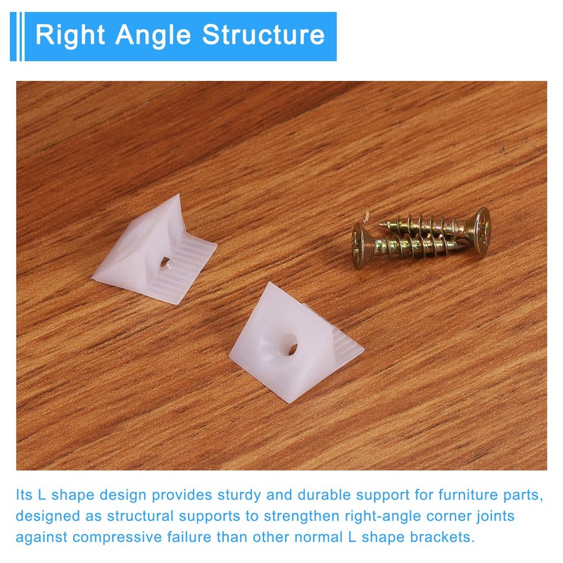 sourcing map 30 Pcs 90 Degree Plastic Corner Braces, 14x15x10mm