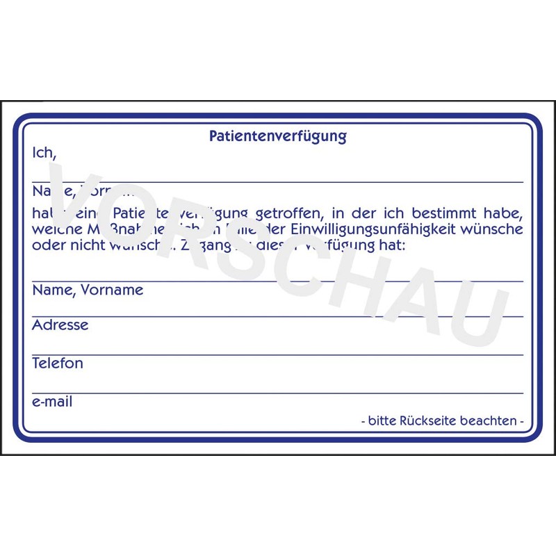 PATIENTEN-VERFÜGUNG