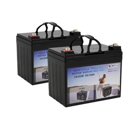Casil 2 Pack 12V 33Ah SLA AGM VRLA Rechargeable Replacement for Trolling Motor, UPS Backup Power, Emergency Lighting, Lawn Mower, Solar Power
