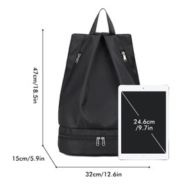 Drawstring Backpack Waterproof with Mesh PocketsString Bag Sackpack Nylon Gym Bag for Swim Sport Hiking Travel Beach,Lightweight Large,PIMK