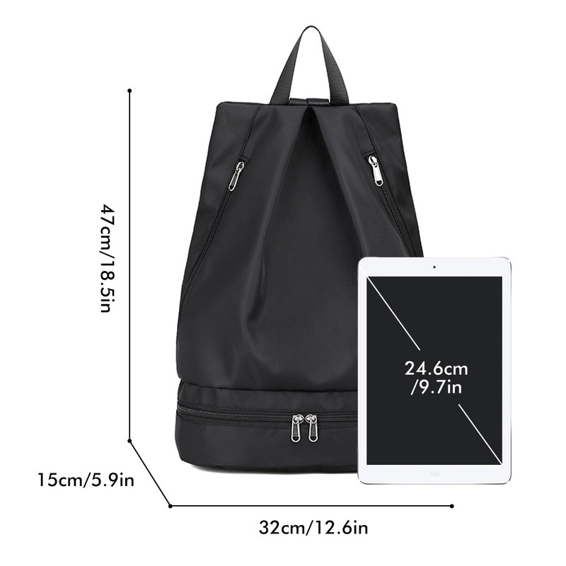 Drawstring Backpack Waterproof with Mesh PocketsString Bag Sackpack Nylon Gym