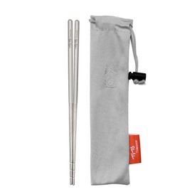TiTo Solid Titanium Chopsticks for Camping Picnic and Hiking Reusable Lightweight Outdoor Tableware 1 Pairs (6x160mm)