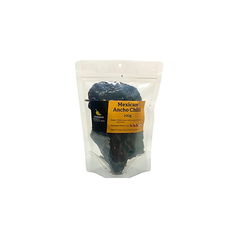 Poblano Mexican Ancho Dry Chillies, 100 g