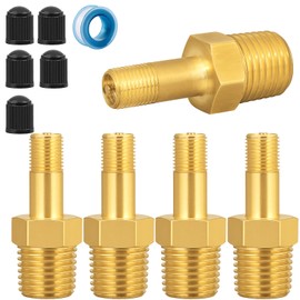 YELUN 1/4" NPT Tank Valve, Brass Schrader Valve for 1/4 Inch Male National Pipe Thread with Push to Connect Using Air Compressor Tanks for inflation (5PCS 1/4" NPT)