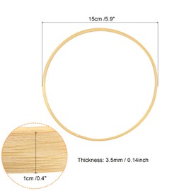 PATIKIL 5.9 Inch Wooden Bamboo Floral Hoop, 6Pack Craft Rings for DIY Wedding Wreath Decor, Dream Catcher and Hanging Crafts