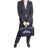 Soft material computer bag with shoulder strap and handle -