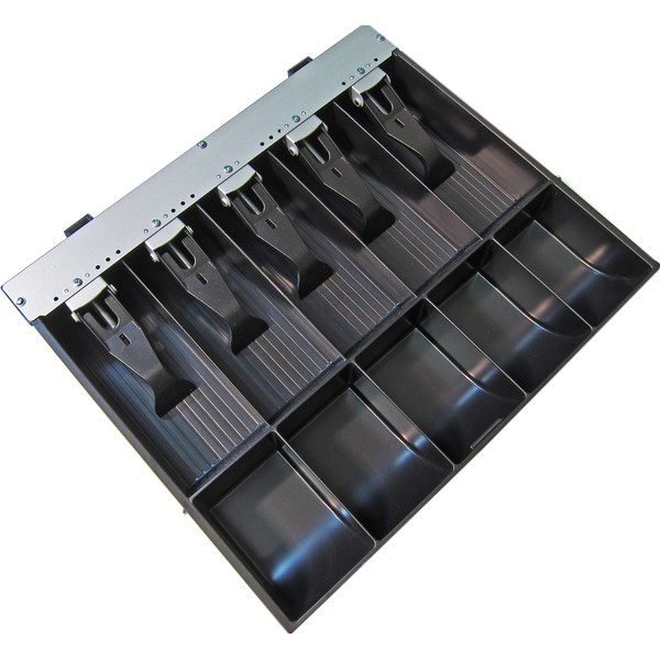 APG Cash Drawer Replacement Tray | Plastic Molded Till for APG Cash Registers | 5 Bill / 5 Coin Compartments | Measures 15.4" x 11.1" x 2.4" | PK-15VTA-BX