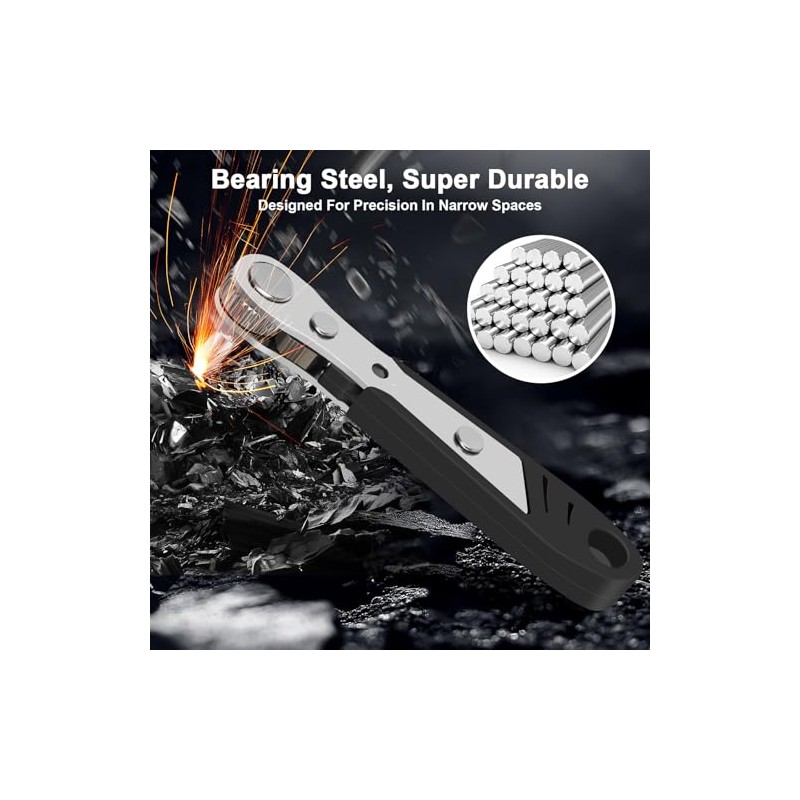 10-In-1 Angled Ratchet Screwdriver Set，90 Degree Right Angle, Angled and