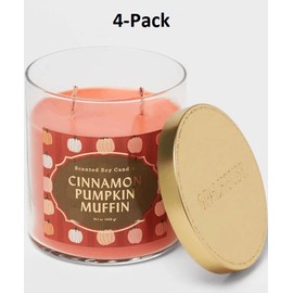 Opalhouse 4-PACK Opalhouse 15.1oz Lidded Glass Jar Cinnamon Pumpkin Muffin Candle
