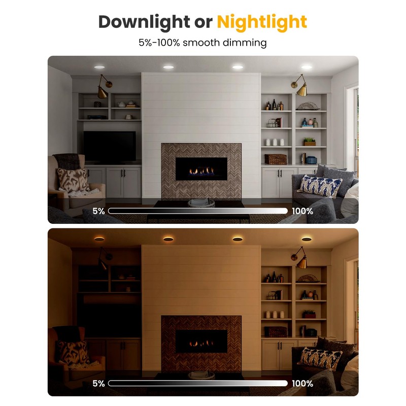 Wembanma Recessed Ceiling Lighting 4 Inch - with Night Light,