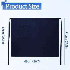 heavenlife Vorbinder Unisex Women's Apron, 68 x 70 cm, Adjustable Long Front Tie, Cooking Apron with Pocket for Restaurants, Cafés, Barbecues, navy