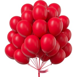 PartyWoo PartyWoo Red Balloons, 50 pcs 12 Inch Matte Red Balloons, Red Latex Balloons for Balloon Garland or Balloon Arch as Birthday Party Decorations, Wedding Decorations, Baby Shower Decorations, Red-Y57