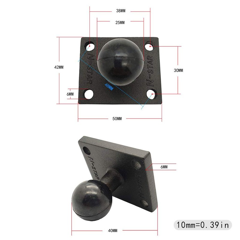 zkm Aluminium Square Mount Base mit Kugelkopf für Ram Mount