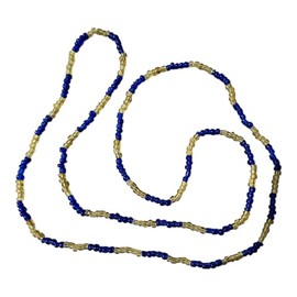 Collar de Ochosi Santeria Necklace - Handmade Blue & Gold Beaded Elekes for Protection, Justice & Spiritual Guidance | Orisha Ritual Beads for Ifa, Lukumi & Yoruba Traditions