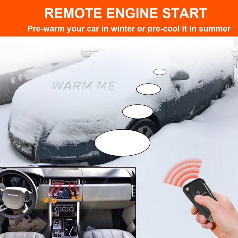 BANVIE Car Alarm System with Remote Starter and Engine Start
