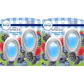 Generic Febreze Small Spaces, Plug in Air Freshener Alternative for Home, Heavy Duty, Odor Eliminator for Strong Odor 4 Count (Pack of 1) (Summer Berry)
