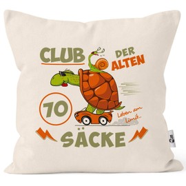 MoonWorks® Cushion cover funny ironic gift for men for 30, 35, 40, 45, 50, 55, 60, 65, 70, birthday funny saying 70 years nature one size