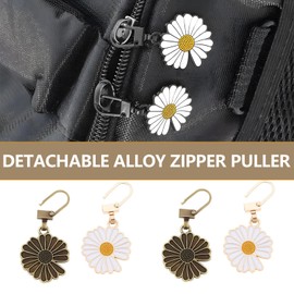 Create idea 20 Pcs Alloy Zipper Repair Kit Zipper Gripper Pull Tabs Detachable Zipper Replacement for Luggage Handbags Jacket Backpack Dresses and DIY Crafts, Daisy Style