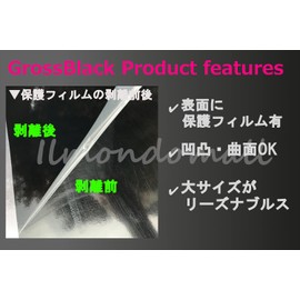 IlMondoMall Roof Film Wrapping Sheet, Glossy, Black, Gloss Black (78.7 x 13.8 inches (200 x 35 cm), Black)