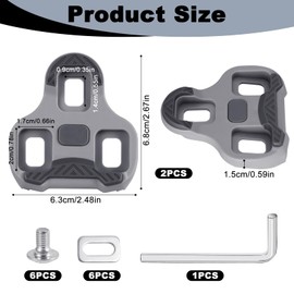 QMLING Bike Cleats Compatible with Look Keo Pedals, Road Bike Pedal Plates, 4.5° Float, Grey - Bicycle Accessories