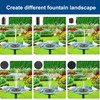 Bird Bath with Solar Fountain, 24 Inch Height Green Birdbath