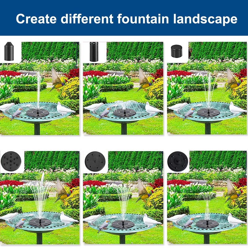 Bird Bath with Solar Fountain, 24 Inch Height Green Birdbath