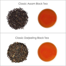 Octavius indian Tea Collection | Assorted 2 Black Loose Leaf Tea 100 gms each in Handcrafted Carved Wooden Gift Set for Christmas and New Year box | Classic Assam | Classic Darjeeling | 100 Servings( 50 Cups Per Pack)